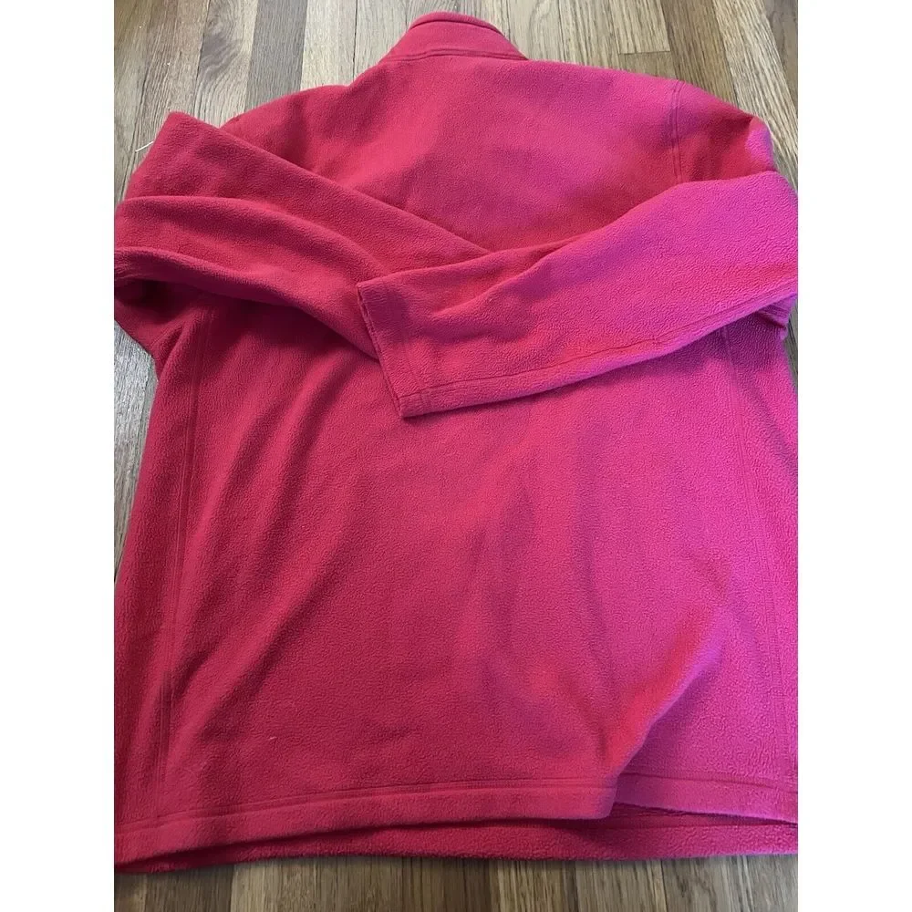 The North Face Fleece Pullover Sweater Mens Red 1/4 Zip Long Sleeve Sweatshirt L